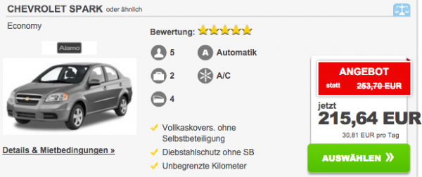 mietwagenmarkt beispiel