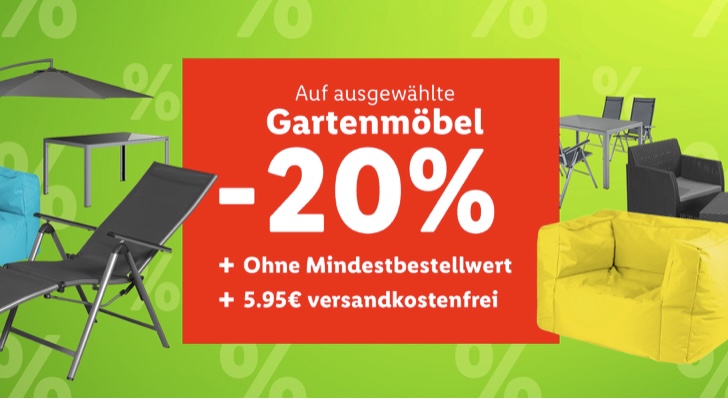 Lidl Online 20 ExtraRabatt auf ausgewählte Gartenmöbel
