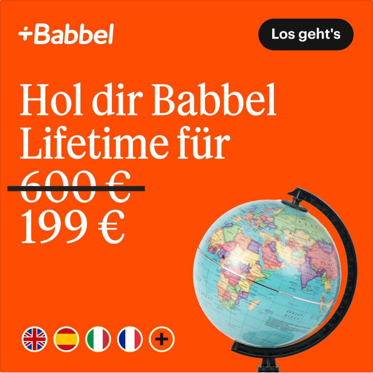 Babbel LifetimeZugang/ALLE Sprachen für 124,08€ statt 299,99€ SprachlernApp Sparbote der