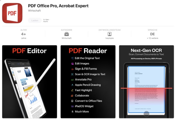 PDF Office Pro: Acrobat Expert - Pro Version kostenlos im App Store