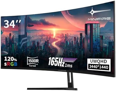 Minifire 34 Zoll UWQHD Curved Gaming Monitor