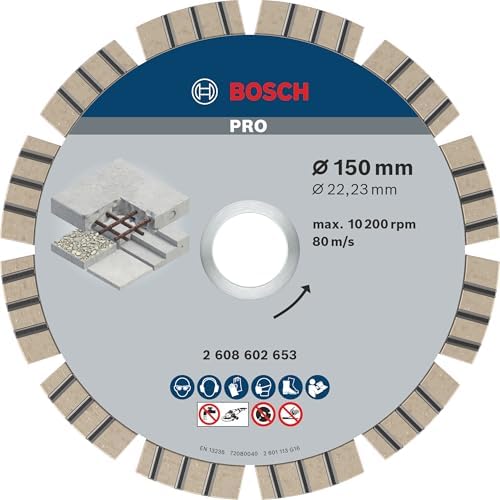 Bosch Professional Diamanttrennscheibe Best für Concrete, 150 x 22,23 x 2,4 x 12 mm, Farbe, 2608602653