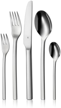 WMF Tavira Besteckset 6 Personen, 30 teilig, Monobloc-Messer, Cromargan Edelstahl poliert, glänzend, spülmaschinengeeignet